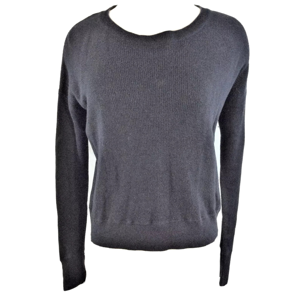 Lululemon Sweater Women's Sz 2 Black High Low Thumb Hole Long Sleeve Soft Knit